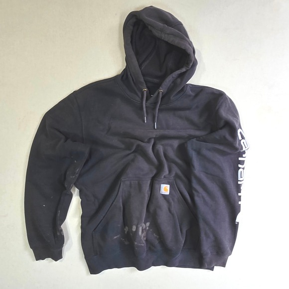 Carhartt Other - CARHARTT Y2K ORIGINAL FIT HOODIE BLACK 2000 M 23x29 MEXICO MADE VINTAGE THRASHED